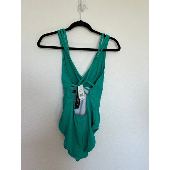 La Blanca Emerald Island Goddess Multi-Strap Cross Back One Piece Swimsuit - 8 - Picture 3 of 5